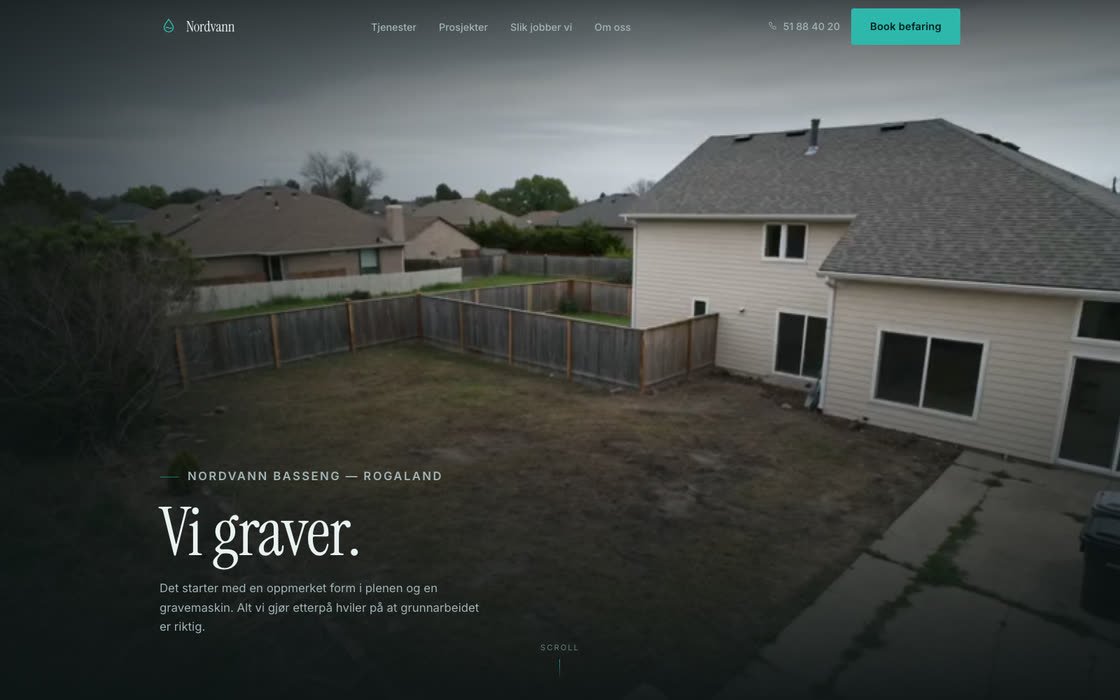 Nordvann Basseng — The pool takes shape as you scroll